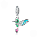 wholesale "S925 silver bead for DIY bracelet, kingfisher bird charm accessory SCC991"-0-0