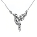 wholesale 925 Sterling Silver Celtic Knot Hummingbird Pendant Necklace Oxidized Finish-0-0