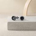 wholesale 925 Sterling Silver Black Onyx Stud Earrings-0-1