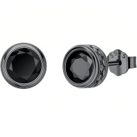 wholesale 925 Sterling Silver Black Onyx Stud Earrings-A13 Black Stud Earrings-A13 Black Stud Earrings