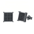 wholesale 925 Sterling Silver Black Cubic Zirconia Square Stud Earrings Set-0-0