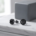 wholesale 925 Sterling Silver Black Round Earrings-0-1