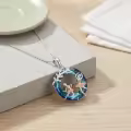 wholesale 925 Sterling Silver Elegant Ballet Dancer Crystal Pendant Necklace with  Chain and Artistic Leaf Design-0-1