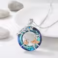 wholesale 925 Sterling Silver Elegant Ballet Dancer Crystal Pendant Necklace with  Chain and Artistic Leaf Design-0-2