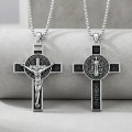 wholesale 925 Sterling Silver Crucifix Pendant Necklace Cross Christ Jesus Catholic Christian Jewelry-0-2