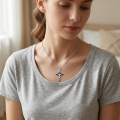 wholesale 925 Sterling Silver Crucifix Pendant Necklace Cross Christ Jesus Catholic Christian Jewelry-0-3