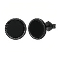 wholesale 925 Sterling Silver Black Plated Twist Rope Edge Round Stud Earrings-0-0