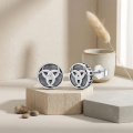 wholesale 925 Sterling Silver Viking Rune Celtic Triquetra Knot Oxidized Stud Earrings-0-2