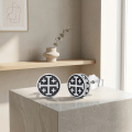 wholesale 925 Sterling Silver Jerusalem Cross Stud Earrings Black Oxidized Zircon Accents-0-2