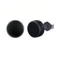 wholesale 925 Sterling Silver Black Gold Plated Carved Round Black Onyx Stud Earrings-0-0