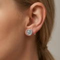 wholesale 925 Sterling Silver Oxidized Celtic Triskelion Triquetra Rune Round Stud Earrings-0-3