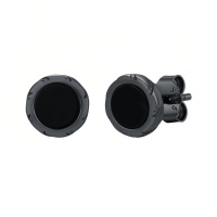 wholesale 925 Sterling Silver Black Gold Plated Round Black Onyx Stud Earrings-Black onyx-D-Black onyx-D