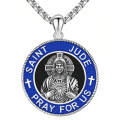 wholesale 925 Sterling Silver Saint Jude Religious Pendant Necklace For Men Women Christ Jewelry Gift-0-0