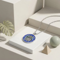 wholesale 925 Sterling Silver Saint Jude Pendant Blue Charm Necklace-0-2