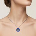 wholesale 925 Sterling Silver Saint Jude Pendant Blue Charm Necklace-0-3