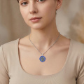 wholesale 925 Sterling Silver Oxidized Saint Michael Pray For Us Abalone Pendant Necklace-0-3