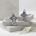 wholesale 925 Sterling Silver Archangel Raphael Cross Pendant Necklace Oxidized Vintage Religious Gift-0-2