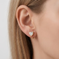 wholesale 14k Gold Moissanite Nose Stud Prong Set Round Stone Piercing Jewelry-0-3