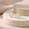 wholesale 14k Gold Eight Pointed Star Opal Stud Earrings-0-1