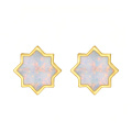wholesale 14k Gold Eight Pointed Star Opal Stud Earrings-0-0