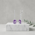 wholesale 925 Sterling Silver Amethyst Earrings With Clear Crystal Drops In White Metal Setting-0-1
