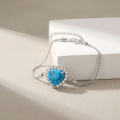 wholesale 925 Sterling Silver Heart Turquoise Bracelet-0-1