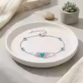 wholesale 925 Sterling Silver Elegant  Turquoise Feather Heart Bracelet with Adjustable Chain-0-2