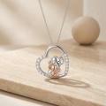 wholesale 925 Sterling Silver Heart Necklace Wholesale With Engraved Elephant-0-2