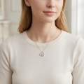 wholesale 925 Sterling Silver Heart Necklace Wholesale With Engraved Elephant-0-3