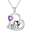 wholesale 925 Sterling Silver Cute Cow Heart Pendant Necklace-0-0