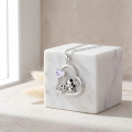 wholesale 925 Sterling Silver Heart Pendant With Crystal And Cow Charm-0-1