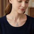 wholesale 925 Sterling Silver Heart Pendant With Crystal And Cow Charm-0-3