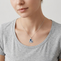 wholesale 925 Sterling Silver Engraved Mother And Baby Cow Heart Shaped Pendant-0-3