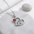 wholesale 925 Sterling Silver Heart Owl Pendant With Red Heart Charm-0-2