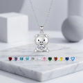 wholesale 925 Sterling Silver Piglet Holding Heart Charm Pendant Necklace-0-1