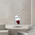 wholesale 925 Sterling Silver Cute Cow Holding Red Heart Charm-0-2