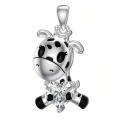 wholesale 925 Sterling Silver Giraffe Pendant With Heart Zircon-0-0