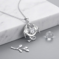 wholesale 925 Sterling Silver Dragon Heart Zircon Pendant Necklace For Women-0-1