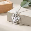 wholesale 925 Sterling Silver Dragon Heart Zircon Pendant Necklace For Women-0-2