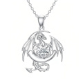 wholesale 925 Sterling Silver Dragon Heart Zircon Pendant Necklace For Women-0-0