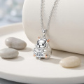 wholesale 925 Sterling Silver Adorable Hamster Holding Heart Pendant Necklace-0-1