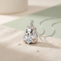 wholesale 925 Sterling Silver Adorable Hamster Holding Heart Pendant Necklace-0-2
