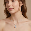 wholesale 925 Sterling Silver Adorable Hamster Holding Heart Pendant Necklace-0-3