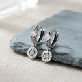 wholesale 925 Sterling Silver Norse Valknut Charm Huggies With Cz Zircon Huggie Earrings-0-1