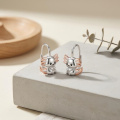 wholesale 925 Sterling Silver Cute Axolotl Rose Gold Two Tone Hoop Earrings-0-1