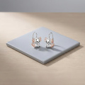 wholesale 925 Sterling Silver Cute Axolotl Rose Gold Two Tone Hoop Earrings-0-2