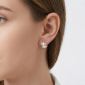 wholesale 925 Sterling Silver Cute Axolotl Rose Gold Two Tone Hoop Earrings-0-3