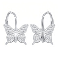 wholesale 925 Sterling Silver Butterfly Hoop Earrings Platinum Plated For Women-0-0