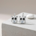 wholesale 925 Sterling Silver Owl Dangle Earrings Wholesale With Zircon Eyes-0-2