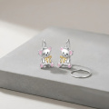 wholesale 925 Sterling Silver Cute Teddy Bear Gold Bow Pink Enamel Drop Earrings-0-1